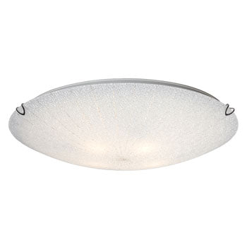 Flush Mount Ceiling Light, Polished Chrome, White Sugar Glass, 4 x 60W Bulbs - Stylish Patterned Design, Medium Base, 19-5/8" Diameter