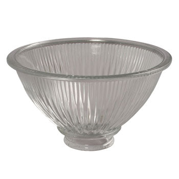 G851904 Clear Ribbed Glass Shade for 2-1/4" Holder, 6-5/8"D x 3-3/4"H, Non-Dimmable