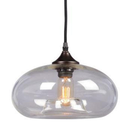 Galaxy Lighting Vintage Pendant - 1-Light Brushed Nickel/Bronze, Clear Glass Shade, 6ft Wire, Medium Base, 60W, Pendants, Galaxy Lighting - Maple Electric Supply 