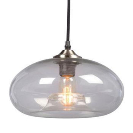 Galaxy Lighting Vintage Pendant - 1-Light Brushed Nickel/Bronze, Clear Glass Shade, 6ft Wire, Medium Base, 60W, Pendants, Galaxy Lighting - Maple Electric Supply 