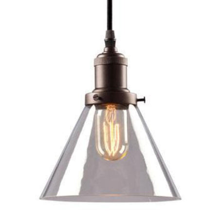 Galaxy Lighting Vintage Pendant - 1-Light Brushed Nickel/Bronze, Clear Glass Shade, 6ft Wire, Medium Base, 60W, Pendants, Galaxy Lighting - Maple Electric Supply 