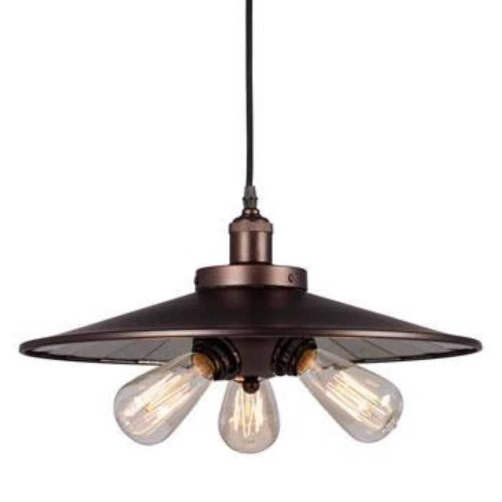 Galaxy Lighting Vintage Pendant - 1-Light Brushed Nickel/Bronze, Clear Glass Shade, 6ft Wire, Medium Base, 60W, Pendants, Galaxy Lighting - Maple Electric Supply 