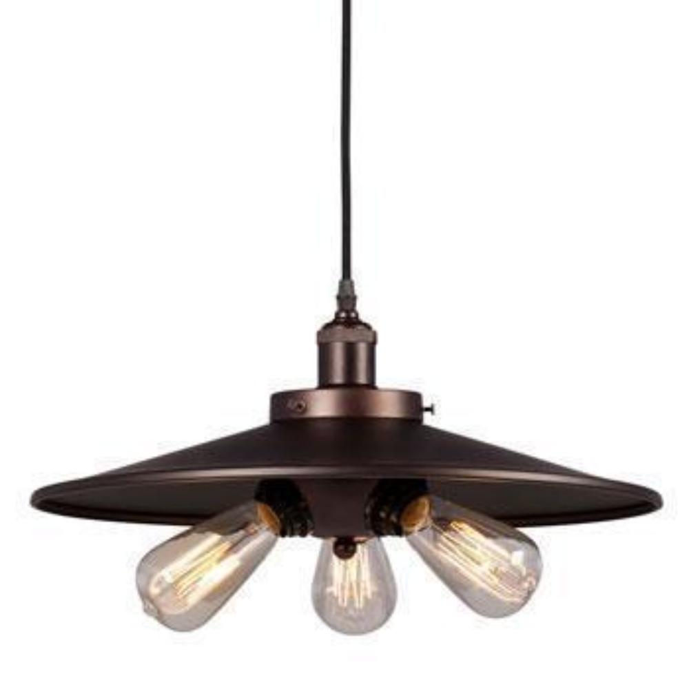 Galaxy Lighting Vintage Pendant - 1-Light Brushed Nickel/Bronze, Clear Glass Shade, 6ft Wire, Medium Base, 60W, Pendants, Galaxy Lighting - Maple Electric Supply 