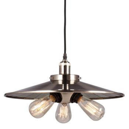 Galaxy Lighting Vintage Pendant - 1-Light Brushed Nickel/Bronze, Clear Glass Shade, 6ft Wire, Medium Base, 60W, Pendants, Galaxy Lighting - Maple Electric Supply 