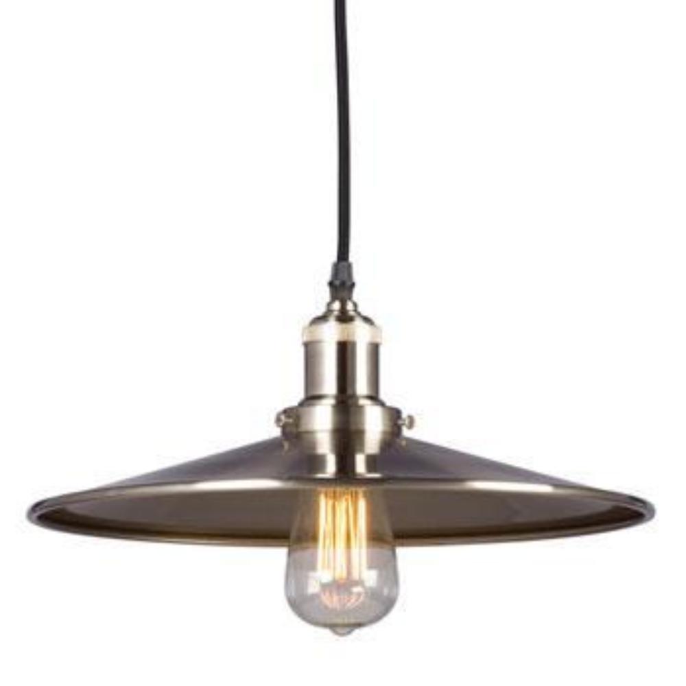 Galaxy Lighting Vintage Pendant - 1-Light Brushed Nickel/Bronze, Clear Glass Shade, 6ft Wire, Medium Base, 60W, Pendants, Galaxy Lighting - Maple Electric Supply 
