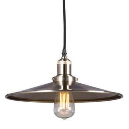 Galaxy Lighting Vintage Pendant - 1-Light Brushed Nickel/Bronze, Clear Glass Shade, 6ft Wire, Medium Base, 60W, Pendants, Galaxy Lighting - Maple Electric Supply 