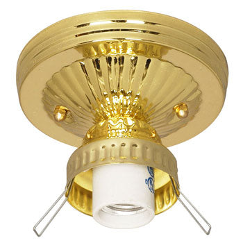 H-615200PB Ceiling Fixture Holder, Polished Brass Finish, Medium Base, 60W, 4-7/8"D x 4-1/8"H