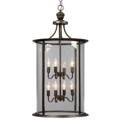 Huntington Pendant Light - Oil Rubbed Bronze, Clear Glass, 8x60W Bulbs, 18"x34.25" - Elegant Lighting for Any Room, Pendants, Galaxy Lighting - Maple Electric Supply 