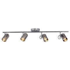 Jayden 4-Light Chrome Track Light with Mirrored Glass, GU10 50W Bulbs, Non-Dimmable, 34" Length