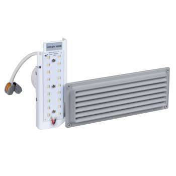 L223480gry0830: Grey Step Light Face Plate, LED 8W, Frosted Glass, 3000K, Dimmable, 1107 Lumens