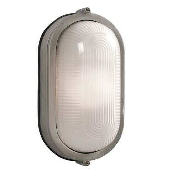 L305113SA012A1 LED Outdoor Cast Aluminum Marine Light - Satin Aluminum, Frosted Glass, Wall/Ceiling Mount, 12W, 798 Lumens, 3000K, ENERGY STAR