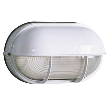 L305562WH012A1 - LED Outdoor Cast Aluminum Wall Mount Marine Light with White Finish & Frosted Glass, 12W, 3000K, ENERGY STAR Certified