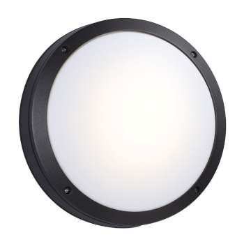 L323312BK - 10-7/8" Round Outdoor Black AC LED Light, Dimmable, 17W, 1360 Lumens, 3000K, Polycarbonate Lens