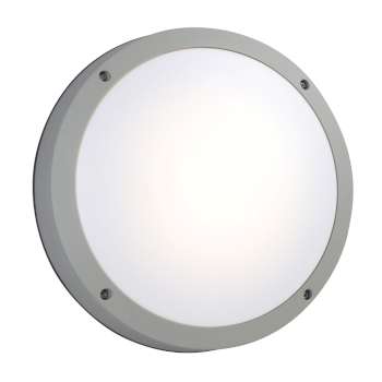 L323312MS 10-7/8" Round Outdoor Dimmable LED Light, Matte Silver Finish, 3000K, 17W, 1360 Lumens