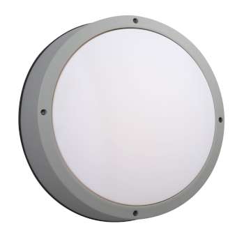 L323313MS 14" Round Outdoor Dimmable Matte Silver LED Light, 30W, 2500 Lumens, 3000K