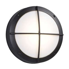 L323321BK - 8-5/8" Round Outdoor Dimmable LED Light, Black Finish, 120VAC, 15W, 1200 Lumens, 3000K, Polycarbonate Lens
