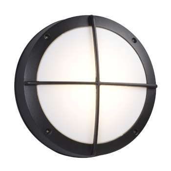 L323321BK - 8-5/8" Round Outdoor Dimmable LED Light, Black Finish, 120VAC, 15W, 1200 Lumens, 3000K, Polycarbonate Lens