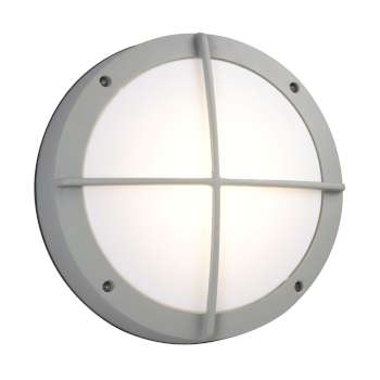 L323321MS - 8-5/8" Round Outdoor Dimmable Matte Silver LED Light, 15W, 1200 Lumens, 3000K, Polycarbonate Lens