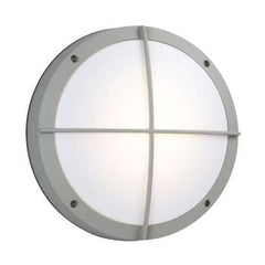 L323322MS: 10-7/8" Round Outdoor Matte Silver LED Light, 17W, 1360 Lumens, Dimmable, 3000K