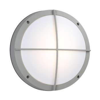 L323322MS: 10-7/8" Round Outdoor Matte Silver LED Light, 17W, 1360 Lumens, Dimmable, 3000K
