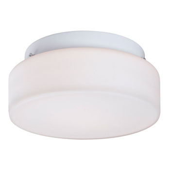 L623531WH010A1 LED Flush Mount Ceiling Light - White Finish/Opal White Glass, 12W, 3000K, 798 Lumens, Dimmable Option