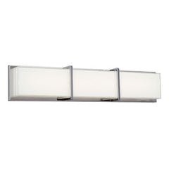 LED Bath & Vanity Light Chrome Finish, White Glass, Dimmable 3000K, 24.75"W, 30W, 2400 Lumens - Sleek Design, Energy Efficient Lighting for Modern Bathrooms