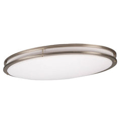 LED Oval Flush Mount Ceiling Light L950064BN044A1 - Brushed Nickel, White Acrylic Lens, 4x12W LED, Dimmable, 3000K, ENERGY STAR, Ceiling Fixtures, Galaxy Lighting - Maple Electric Supply 