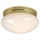 LED Utility Flush Mount Ceiling Light - L810210PB010A1, Polished Brass, White Glass, 1140 Lumen, 12W LED, Dimmable, ENERGY STAR Certified