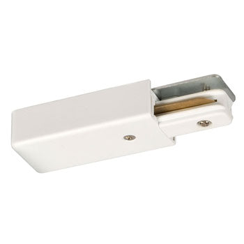 Live-end Connector A-8 WH - White Finish, Non-Dimmable, 4-1/4"L x 1-3/8"W x 0-3/4"H, No Bulb Included, Track Lighting, Galaxy Lighting - Maple Electric Supply 