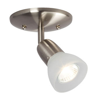Luna Halogen Monopoint Light - Brushed Nickel, Frosted Glass | 50W GU10 Bulb, Elegant & Modern Lighting Solution - Non-Dimmable, Track Lighting, Galaxy Lighting - Maple Electric Supply 
