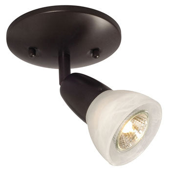 Luna Halogen Monopoint Light - Old Bronze with Marbled Glass, 50W GU10, Non-Dimmable, Sleek Design, High-Quality Finish., Track Lighting, Galaxy Lighting - Maple Electric Supply 