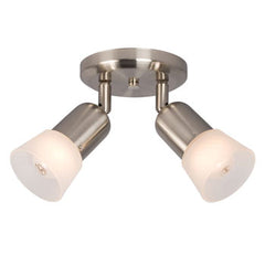 Luna III Light Spot Light - Brushed Nickel, Frosted Glass, Dual 60W, Non-Dimmable, 2 Bulbs Not Included, Track Lighting, Galaxy Lighting - Maple Electric Supply 