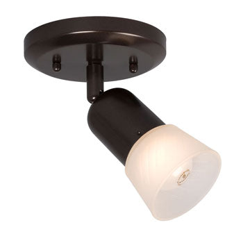 Luna III Light Spot - Old Bronze, Frosted Glass, 60W A15/R20, Medium Base, 5-1/8" x 7-1/8", Non-Dimmable, Classic Elegance for Any Room, Track Lighting, Galaxy Lighting - Maple Electric Supply 