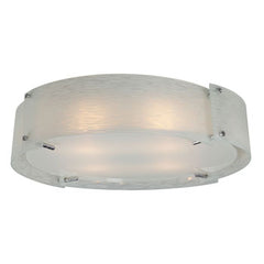 Madeo 4-Light Chrome Flush Mount - 22" Frosted Textured Glass Shade, 60W, Non-Dimmable, Modern Design