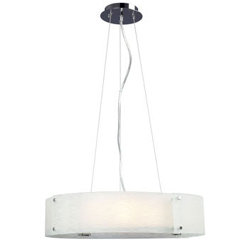 Madeo 4-Light Chrome Pendant with Frosted Glass Shade, 60W, Non-Dimmable, 22.25" Diameter - Modern Elegant Lighting Fixture for Home Decor