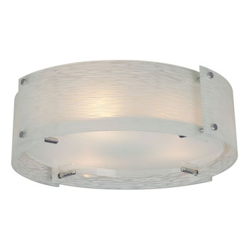 Madeo LED Flush Mount Ceiling Light - Chrome, Frosted Glass, 33W, 3000K, Dimmable, 17-7/8"D x 5"H, ENERGY STAR Certified, Ceiling Fixtures, Galaxy Lighting - Maple Electric Supply 