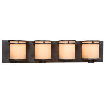 Madison Four Light Vanity - Charcoal Black w/ Light Mocha Seeded Glass, 100W Bulbs, 27"W x 5-7/8"H, Med. Base, Non-Dimmable - Elegant Lighting for Modern Spaces, Bath & Vanity Lights, Galaxy Lighting - Maple Electric Supply 