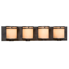 Madison Four Light Vanity - Charcoal Black w/ Light Mocha Seeded Glass, 100W Bulbs, 27"W x 5-7/8"H, Med. Base, Non-Dimmable - Elegant Lighting for Modern Spaces, Bath & Vanity Lights, Galaxy Lighting - Maple Electric Supply 