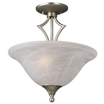 Marta Semi-Flush Ceiling Light - Pewter Finish, 2 x 60W Bulbs, Marbled Glass, 13.25"D x 14.75"H, Non-Dimmable, Ceiling Fixtures, Galaxy Lighting - Maple Electric Supply 