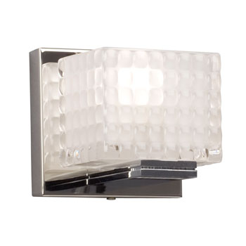 Mason 1L Vanity Light, Chrome – 50W G9 Base, Clear Sand-Blasted Glass, Non-Dimmable, 4.5"x4.5", Bath & Vanity Lights, Galaxy Lighting - Maple Electric Supply 