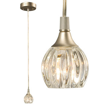 Mini-Pendant 911574PT - Pewter Finish with Clear Glass, 20W G4 Bulb Included, Non-Dimmable