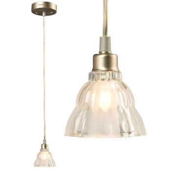 Mini-Pendant 911584PT - Pewter Finish, Clear Frosted Glass, 20W Dimmable Bulb Included