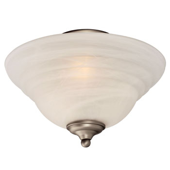 Morgan Semi-Flush Mount, Pewter Finish, Marbled Glass, 2x60W Bulbs, 13" Diameter, Non-Dimmable, Elegant Lighting Fixture