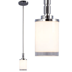 Nora MINI-PENDENT CH3638-012: Chrome Finish, Opal/Clear Glass, 60W Med Base, 5"D x 8-3/8"H, Modern Design, Perfect for Elegant Lighting