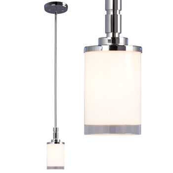 Nora MINI-PENDENT CH3638-012: Chrome Finish, Opal/Clear Glass, 60W Med Base, 5"D x 8-3/8"H, Modern Design, Perfect for Elegant Lighting, Mini-Pendants, Galaxy Lighting - Maple Electric Supply 