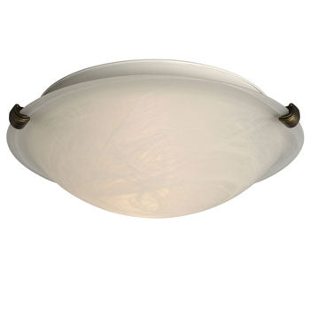 Ofelia 680112MB-ORB Flush Mount Light - Oil-Rubbed Bronze Finish, Marbled Glass, 2x60W Bulbs, 12-1/4"D x 4"H, Med. Base, Non-Dimmable