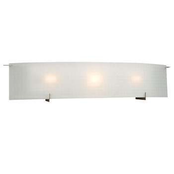 Omni Three Light Vanity - Pewter Finish, Frosted Checkered Glass, 100W, 32-5/8"W x 6-3/4"H, Non-Dimmable, Med. Base, Bath & Vanity Lights, Galaxy Lighting - Maple Electric Supply 