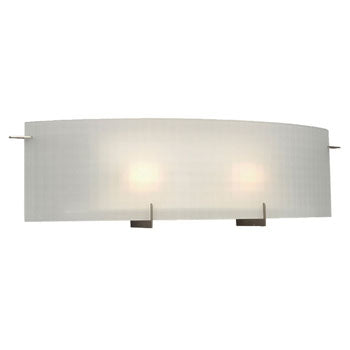 Omni Two Light Vanity - Pewter with Frosted Checkered Glass, 100W T3 Bulbs, 24"W x 6-3/4"H, Non-Dimmable, Elegant Bathroom Fixture