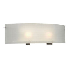 Omni Two Light Vanity - Pewter with Frosted Checkered Glass, 100W T3 Bulbs, 24"W x 6-3/4"H, Non-Dimmable, Elegant Bathroom Fixture