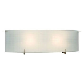Omni Two Light Vanity - Pewter with Frosted Linen Glass, 24"W, 100W T3 Bulbs, Non-Dimmable, Elegant Pewter Finish